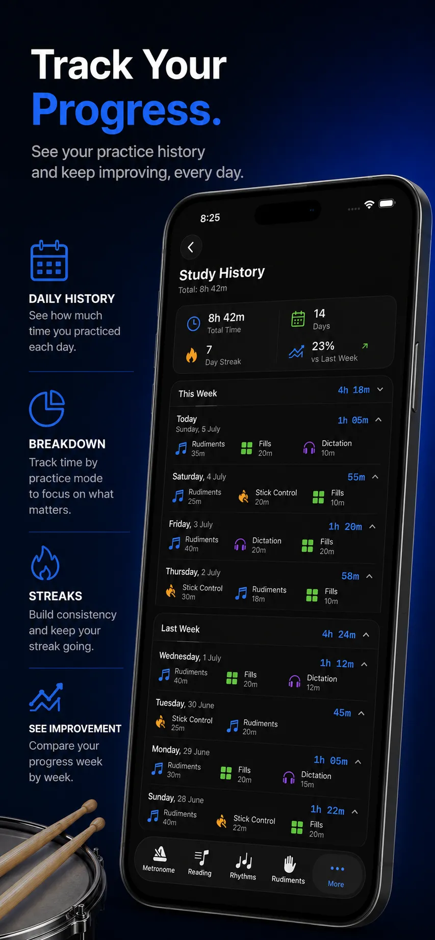 Drum Coach App Store screenshot 7 in English